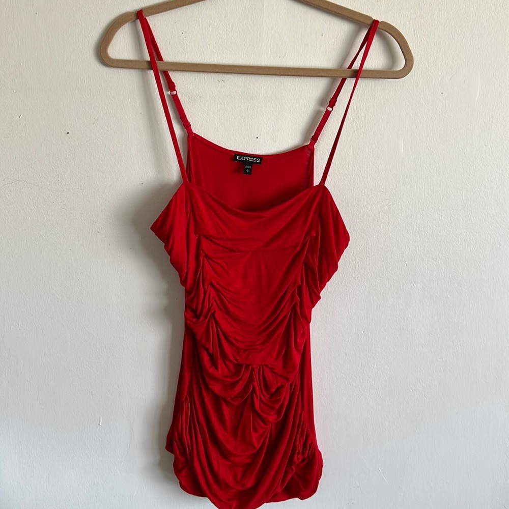 Express red ruched tank/ cami